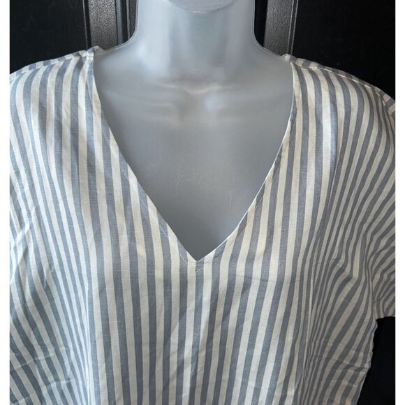 NEW LatteLove Linen Dress Women's Size Medium Relaxed Nautical Beach Vacation - Picture 4 of 13